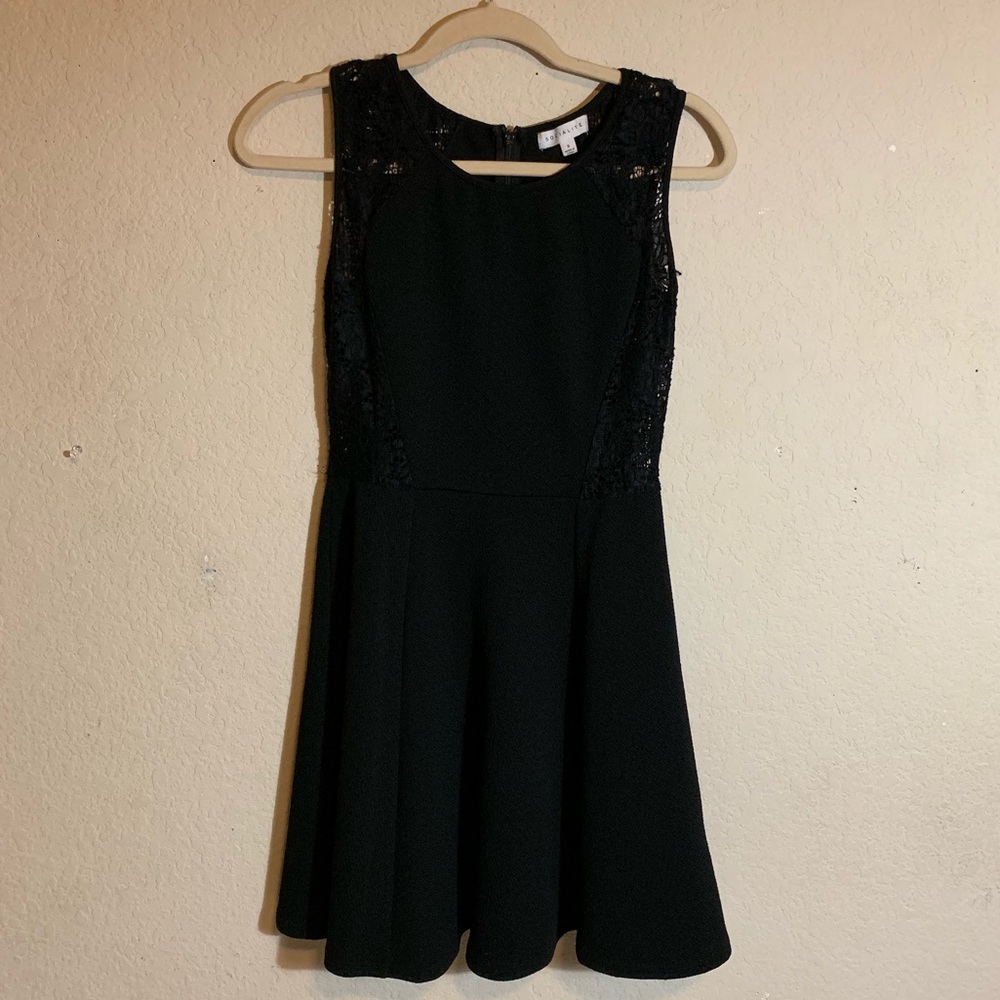 Black Lace Skater Dress